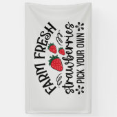Boerderij verse aardbeien plukken eigen woord kuns spandoek (Verticaal)