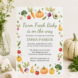 Boerderij Verse Baby Groentetuin Baby Shower Kaart