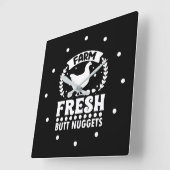 Boerderij Verse Billen Nuggets Vierkante Klok (Hoek)
