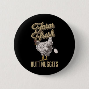 Boerderij Verse Billenbrokken Grappige Kippenfokke Ronde Button 5,7 Cm