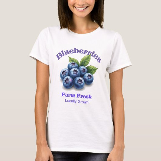 Boerderij Verse Bosbessen Waterverf T-shirt (Voorkant)