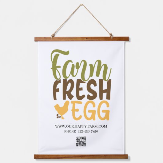 Boerderij verse EGG, aangepast bedrijf Hangend Wandkleed (Voorkant)