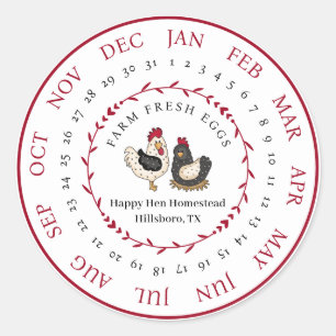  Boerderij Verse Eidooi Laid Date Class Ronde Sticker