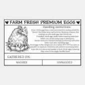 Boerderij Verse eierbehandeling en verzorgingskaar Rechthoekige Sticker (Voorkant)
