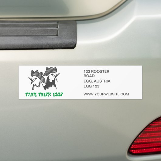 Boerderij verse eieren bumpersticker (Op auto)
