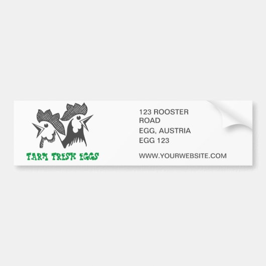 Boerderij verse eieren bumpersticker (Voorkant)