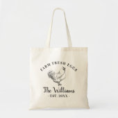Boerderij Verse eieren Canvas tas monogram (Voorkant)