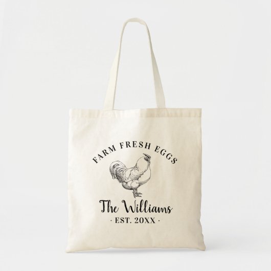 Boerderij Verse eieren Canvas tas monogram (Voorkant)