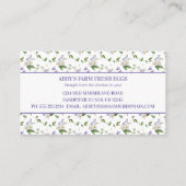 Boerderij verse eieren Chicken Lavender Floral Visitekaartje (Achterkant)