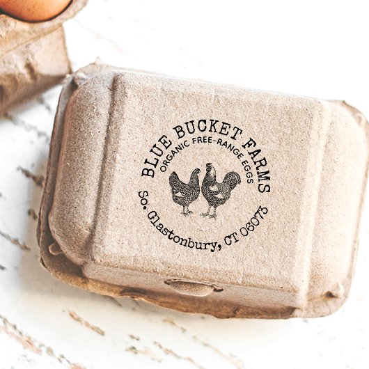 Boerderij Verse eieren  Chicken & Rooster Zelfinktende Stempel