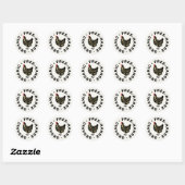 Boerderij Verse eieren Chicken Silhouette Carton L Ronde Sticker (Vel)