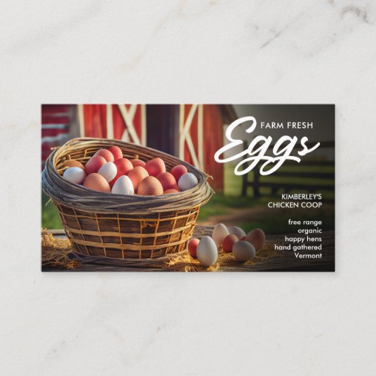 Boerderij Verse eieren Eenvoudige markt voor kippe Visitekaartje (Voorkant)