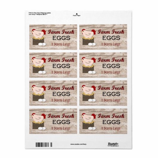 Boerderij Verse eieren Etiket (Full Sheet)