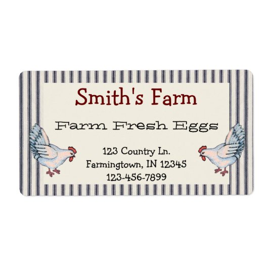  Boerderij Verse eieren Etiket voor kippen (Voorkant)