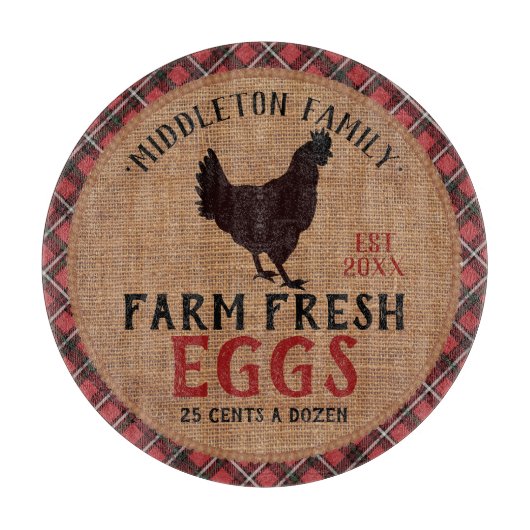 Boerderij verse eieren - geplakt snijplank (Voorkant)