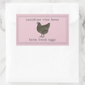 Boerderij Verse eieren  Hen Eieren Karton Roze Rechthoekige Sticker (Tas)