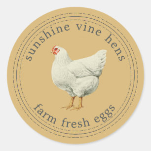 Boerderij Verse eieren  Hen Eigeel Ronde Sticker