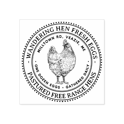 Boerderij Verse eieren Hen Eiwitkarton Rubberstempel (Afrduk)