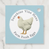 Boerderij Verse eieren Hen Modern Eg Doos Blauw Bedankjes Labels (Achterkant)