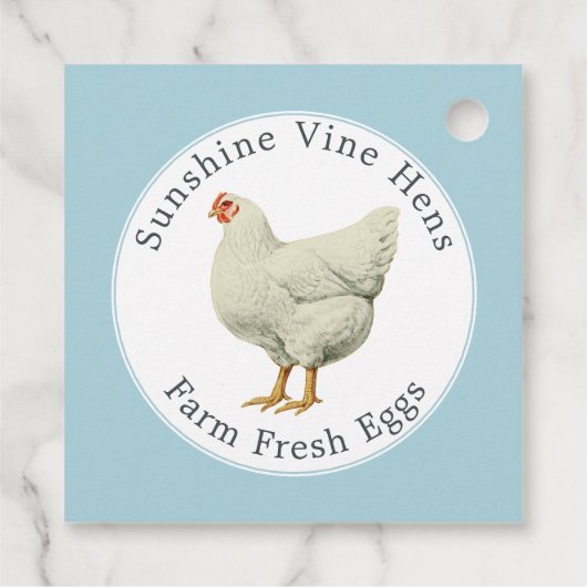 Boerderij Verse eieren  Hen Modern Eg Doos Blauw Bedankjes Labels (Achterkant)