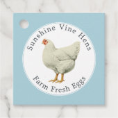 Boerderij Verse eieren  Hen Modern Eg Doos Blauw Bedankjes Labels (Voorkant)