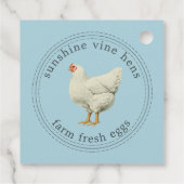 Boerderij Verse eieren Hen Modern Eg Doos Blauw Bedankjes Labels (Achterkant)