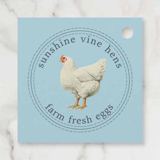 Boerderij Verse eieren  Hen Modern Eg Doos Blauw Bedankjes Labels (Achterkant)