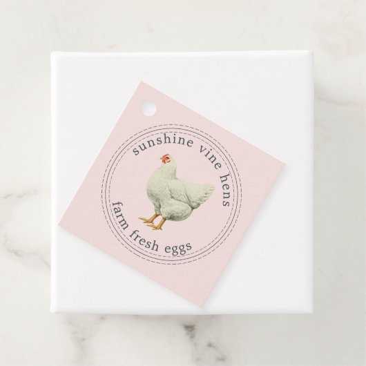 Boerderij Verse eieren  Hen Modern Eg Karton Roze Bedankjes Labels (In situ)