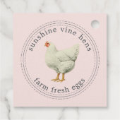 Boerderij Verse eieren  Hen Modern Eg Karton Roze Bedankjes Labels (Achterkant)