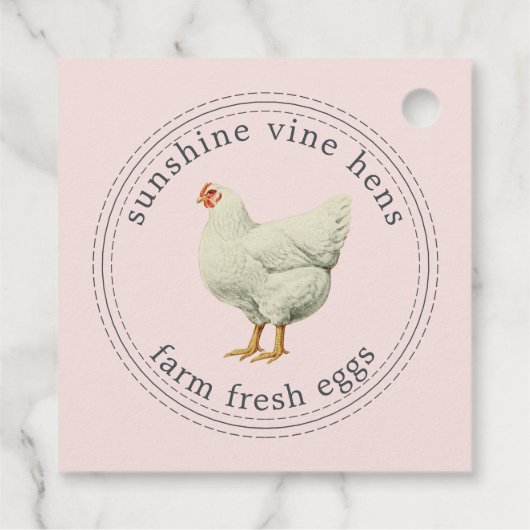 Boerderij Verse eieren  Hen Modern Eg Karton Roze Bedankjes Labels (Achterkant)