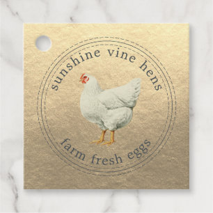 Boerderij Verse eieren Hen Modern Egg Carton Gold Bedankjes Labels