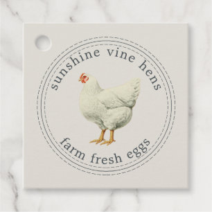 Boerderij Verse eieren Hen Modern Eiwitton Grijze Bedankjes Labels