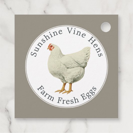 Boerderij Verse eieren Hen Modern Eiwitton Grijze Bedankjes Labels (Achterkant)