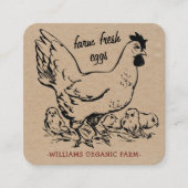 Boerderij Verse eieren Hen Vierkante Visitekaartje (Voorkant)