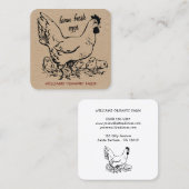 Boerderij Verse eieren Hen Vierkante Visitekaartje (Voorkant / Achterkant)