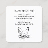 Boerderij Verse eieren Hen Vierkante Visitekaartje (Achterkant)