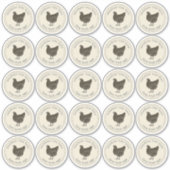 Boerderij Verse eieren Karton Antiek Wit 2,5 inch Sticker (Voorkant)