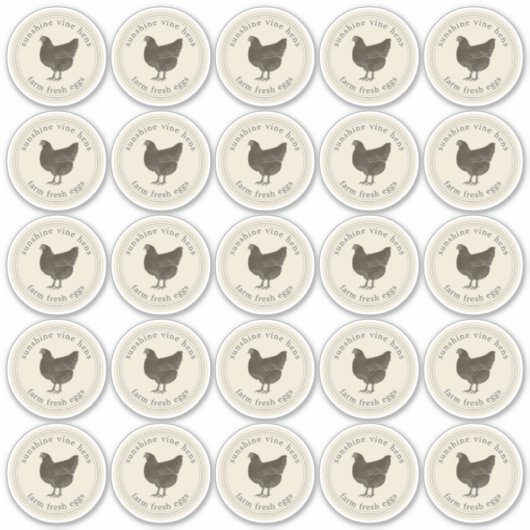 Boerderij Verse eieren Karton Antiek Wit 2,5 inch Sticker (Voorkant)