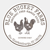 Boerderij Verse eieren Kartonnen doos Ronde Sticker (Voorkant)