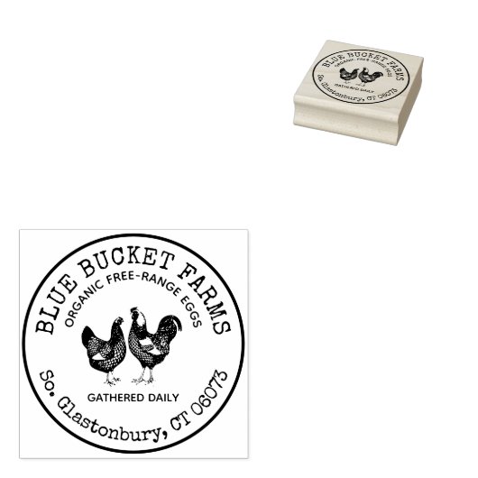  Boerderij Verse eieren Kartonnen doos Rubberstempel (Gestempeld)