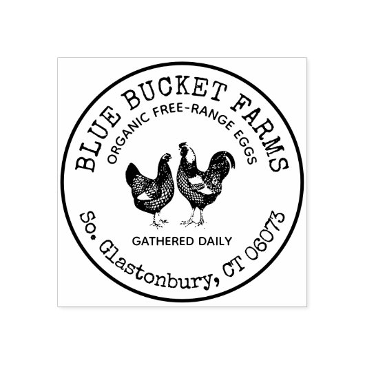  Boerderij Verse eieren Kartonnen doos Rubberstempel (Afrduk)