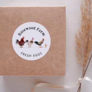 Boerderij verse eieren Kip Ronde Sticker
