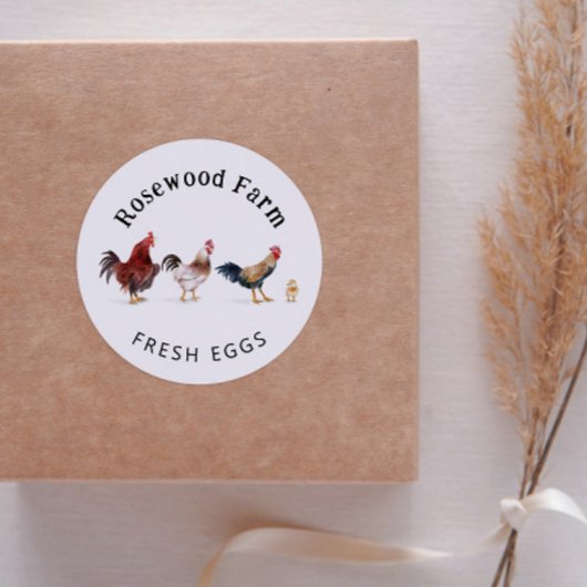 Boerderij verse eieren Kip Ronde Sticker