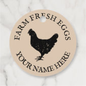 Boerderij verse eieren kip silhouet aangepaste naa bedankjes labels (Achterkant)