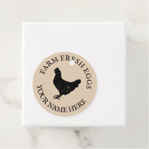Boerderij verse eieren kip silhouet aangepaste naa bedankjes labels