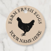 Boerderij verse eieren kip silhouet aangepaste naa bedankjes labels (Voorkant)