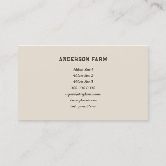 Boerderij Verse Eieren - Kip, Zon en Blad Visitekaartje (Achterkant)