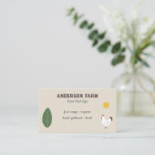 Boerderij Verse Eieren - Kip, Zon en Blad Visitekaartje (Staand voorkant)