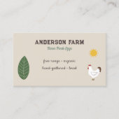 Boerderij Verse Eieren - Kip, Zon en Blad Visitekaartje (Voorkant)