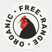 Boerderij Verse eieren Kippen Kartonnen doos Etike Ronde Sticker (Voorkant)